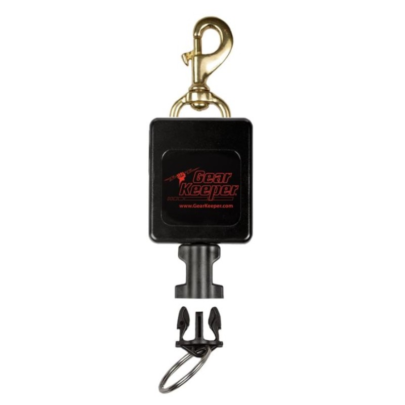 Retractor Clips FIRE: Large Flashlight Retractor, Brass Bolt Clip